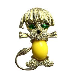 Vintage 60s Jelly Belly Poodle Brooch